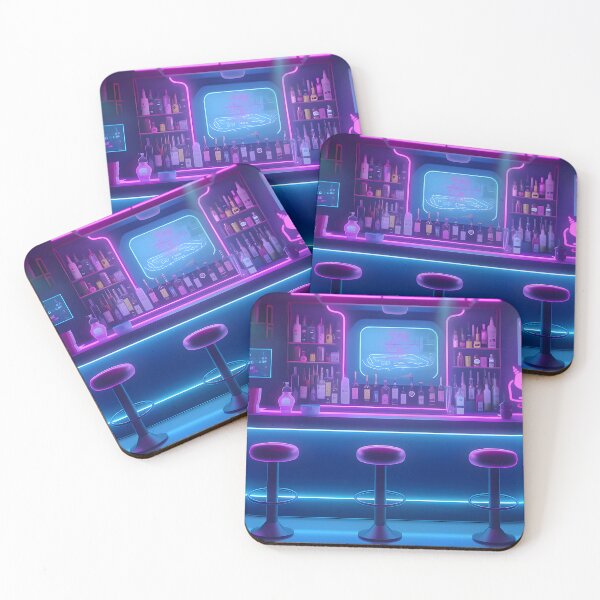 Item preview, Futuristic Pink and Purple Cyberpunk Bar designed and sold by BadLuckByDesign.