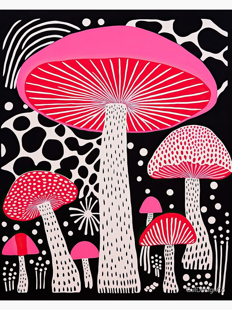 Magic mushroom shower curtain, 71