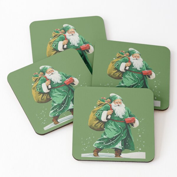 Item preview, Victorian Father Christmas Wearing Retro Green Robe Cut Out designed and sold by taiche.
