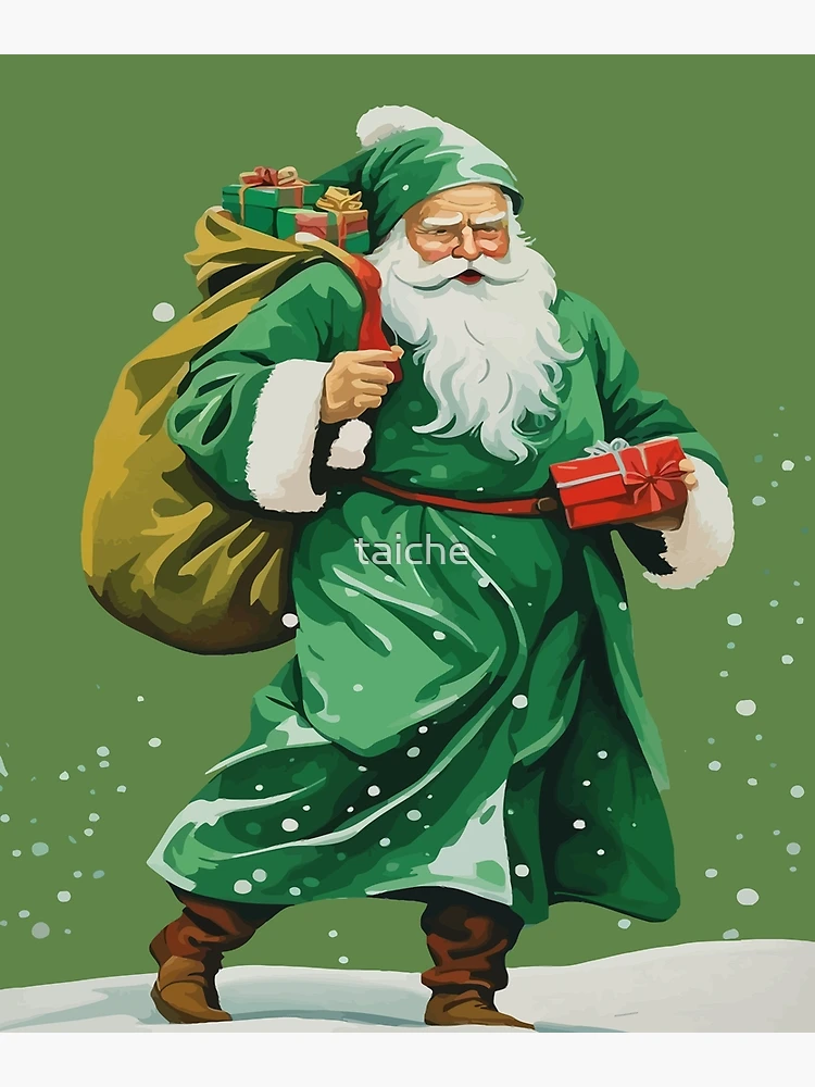 Victorian Father Christmas Wearing Retro Green Robe Cut Out" Poster for  Sale by taiche | Redbubble