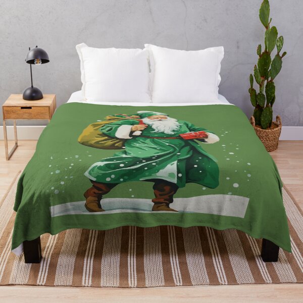 Item preview, Victorian Father Christmas Wearing Retro Green Robe Cut Out designed and sold by taiche.