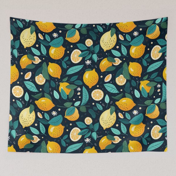 Item preview, Citrus Lemons Foliage Pattern designed and sold by Blue-Banana.