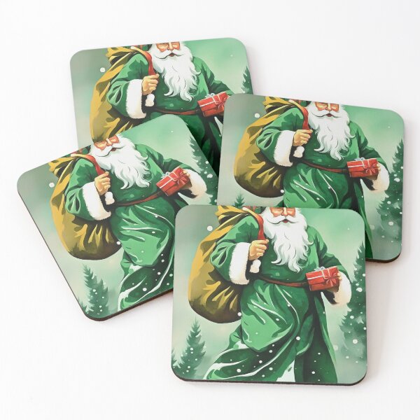 Item preview, Victorian Father Christmas Wearing Retro Green Robe designed and sold by taiche.