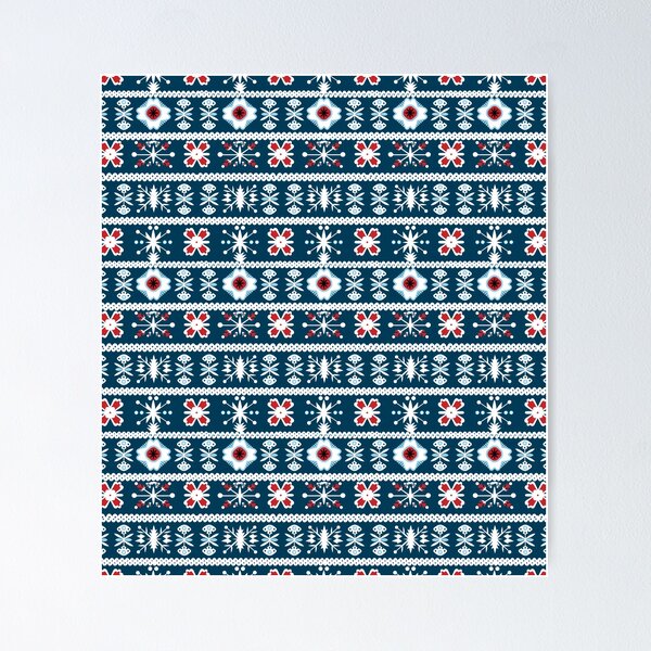 Item preview, Patrón azul de invierno con copos de nieve designed and sold by 89BLACK.