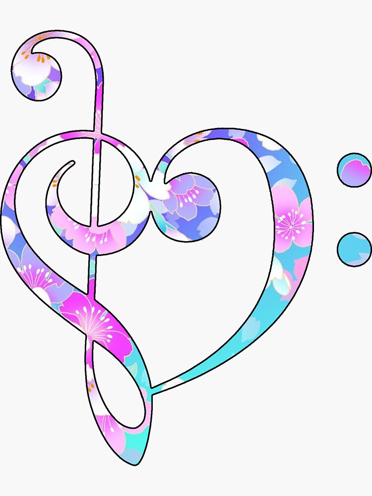 "Treble and Bass Clef Heart" Sticker by Scott-Scheun | Redbubble