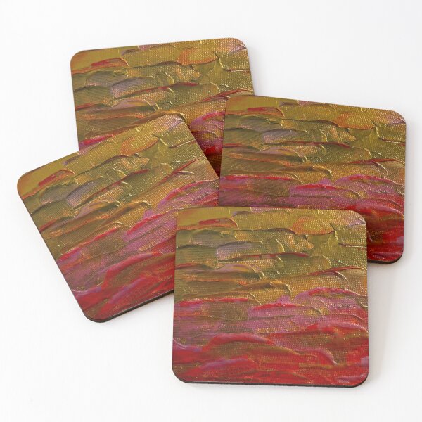 Item preview, At Sunset Abstract Gold and Red Painting designed and sold by Laura KendallZimmermann.