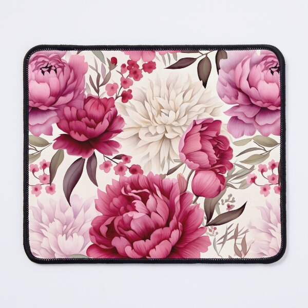 Item preview, Watercolor Cranberry Peonies Pattern  designed and sold by peachculture.