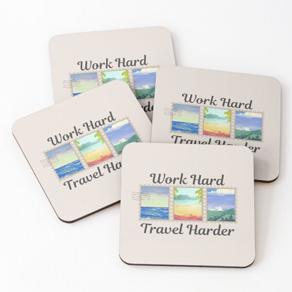 Item preview, Work Hard, Travel Harder | Travel Photos | Stamps designed and sold by Kimochi-Shop.