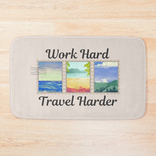 Item preview, Work Hard, Travel Harder | Travel Photos | Stamps designed and sold by Kimochi-Shop.