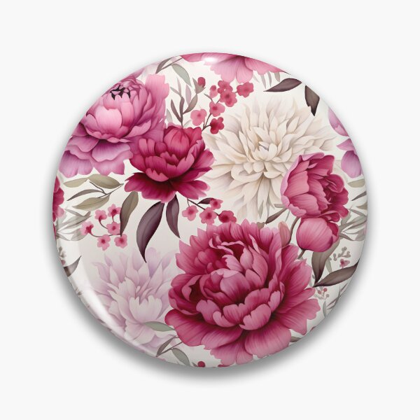 Item preview, Watercolor Cranberry Peonies Pattern  designed and sold by peachculture.