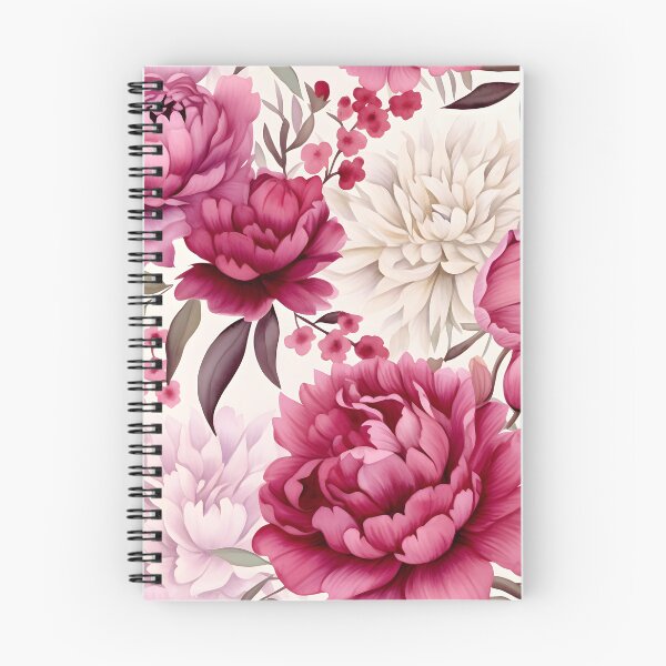 Item preview, Watercolor Cranberry Peonies Pattern  designed and sold by peachculture.