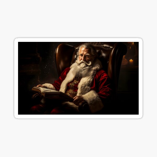 Item preview, Santa Claus Finds Tranquility - Winter Reading Time designed and sold by soulofalion.