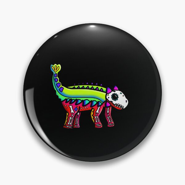 Item preview, Day of the Dead inspired Sugar Skull Ankylosaurus Dinosaur designed and sold by Fr0mtheMachine.