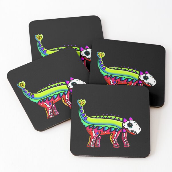 Item preview, Day of the Dead inspired Sugar Skull Ankylosaurus Dinosaur designed and sold by Fr0mtheMachine.