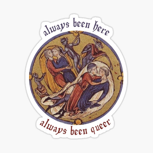 Item preview, Medieval Queer Couples Illuminated Manuscript - We Have Always Been Here designed and sold by CloudInABucket.