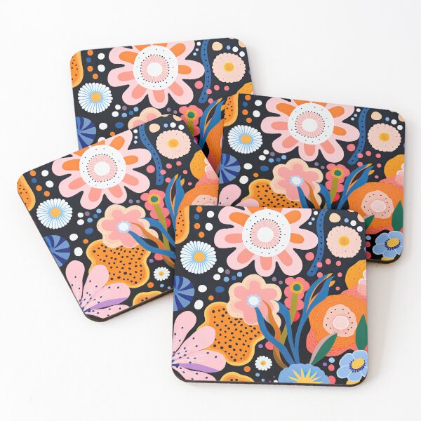 Item preview, Colorful Flowers Floral Mural Abstract Art Illustration designed and sold by GulDesignCo.
