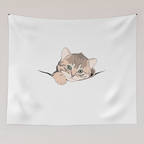Item preview, Pocket Cat Holding On Essential T-Shirt designed and sold by PURPLERAIN99.