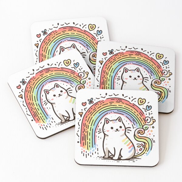 Item preview, cat and rainbow designed and sold by ArisaHong.