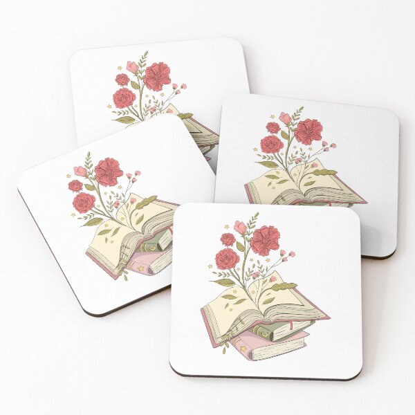 Item preview, Books and Flowers vintage style drawing designed and sold by lalunadraw1.