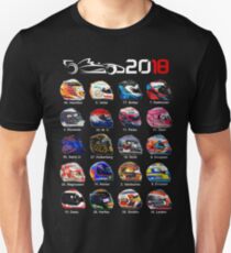 Formula 1 2018, new helmets of drivers Unisex T-Shirt