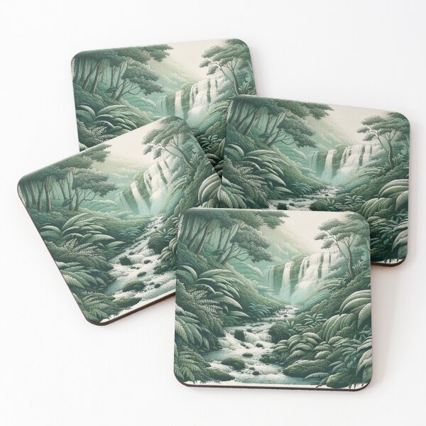 Item preview, Enchanted Forest Glade with Waterfall designed and sold by PictorialWhimsy.