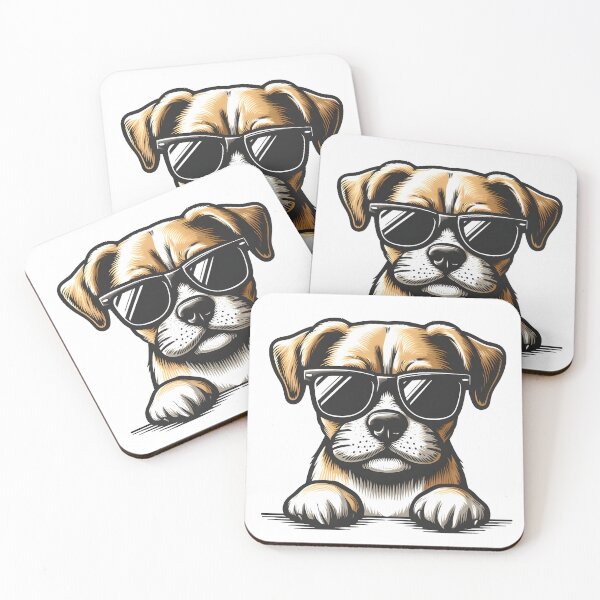 Item preview, funny dog wearing glasses designed and sold by ArisaHong.