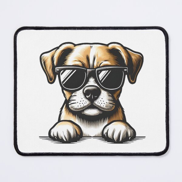 Item preview, funny dog wearing glasses designed and sold by ArisaHong.
