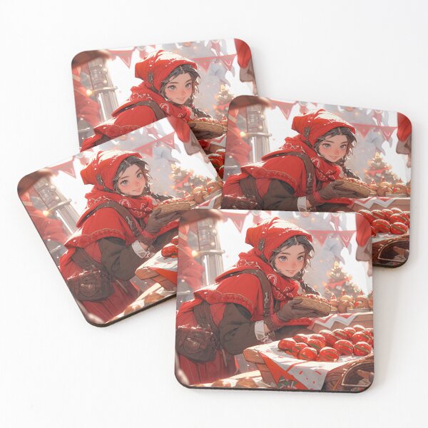 Item preview, Adorable Festive Little Red Riding Hood Anime Girl designed and sold by bubblegoth.