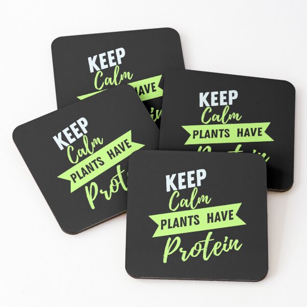 Item preview, Funny Vegans Keep Calm Plants Have Protein Cool Vegetarian designed and sold by AmeliaShirts.