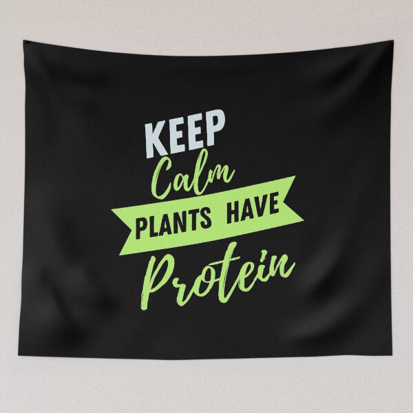 Item preview, Funny Vegans Keep Calm Plants Have Protein Cool Vegetarian designed and sold by AmeliaShirts.