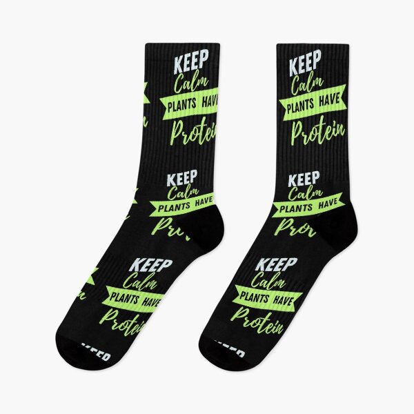 Item preview, Funny Vegans Keep Calm Plants Have Protein Cool Vegetarian designed and sold by AmeliaShirts.