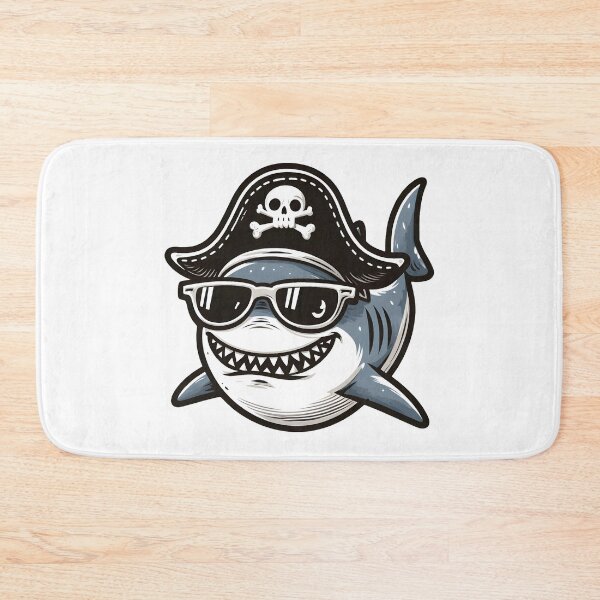 Item preview, Funny Shark wearing a pirate hat designed and sold by ArisaHong.
