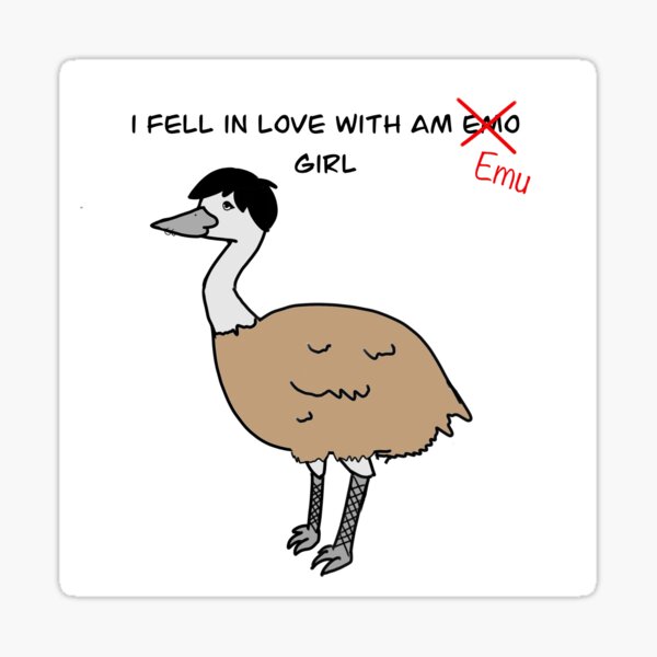 Funny Emu Bird Gifts, Funny Emo Music Quote - Emu Bird Gift - Sticker