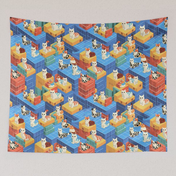 Item preview, Purrfect Harmony Cat Seamless Pattern Graphic Design designed and sold by Design-DD56.