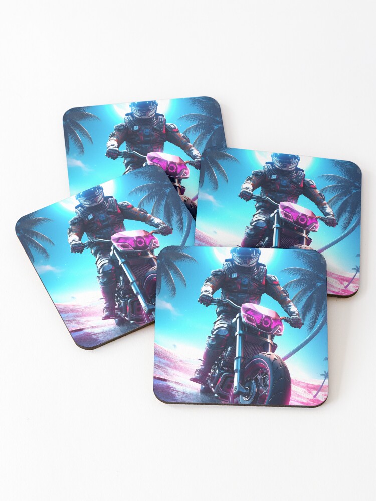 Thumbnail 1 of 5, Coasters (Set of 4), Galactic Rider 04 designed and sold by ColorCrafters.