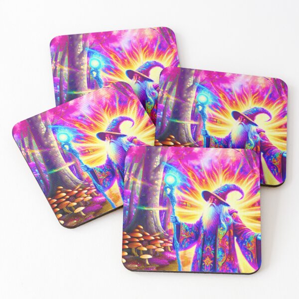 Item preview, Psychedelic Mystical Fantasy Wizard- Digital Collage designed and sold by PopcultureModa.