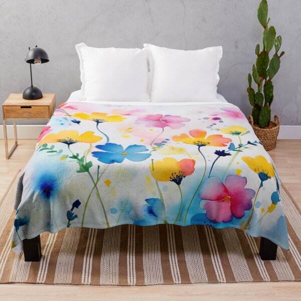 Aperçu de l'œuvre Fleurs sauvages aquarelles d’art floral simple créée et vendue par Inktown.