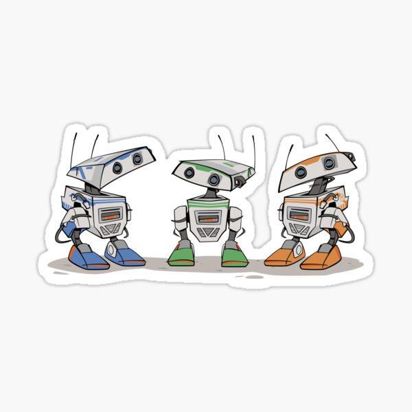 Vista previa del artículo con la obra «BlueBot, Greenie y Naranja-1», diseñado y vendido por SillyNate.