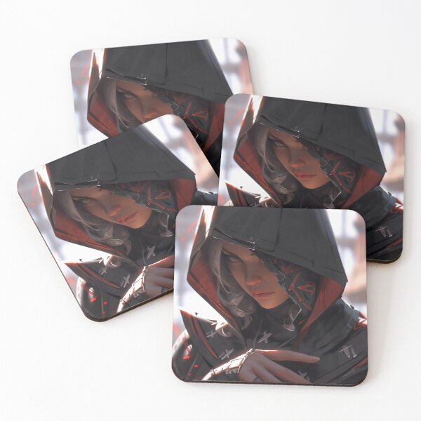 Item preview, Cool Red and Black Hooded Assassin Anime Girl designed and sold by bubblegoth.