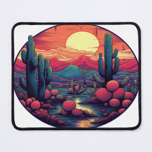 Item preview, Harmony of Cactus and River at Sunset designed and sold by shop-khalifa.