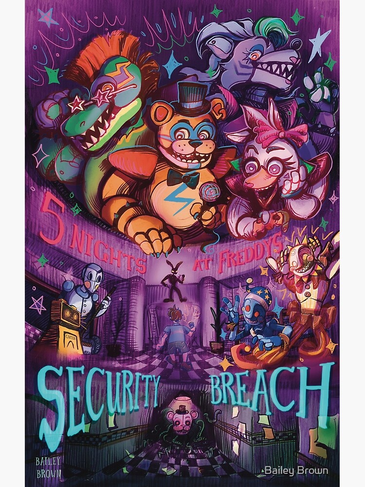 SECURITY BREACH POSTER  Five nights at freddy's, Fnaf, Five night