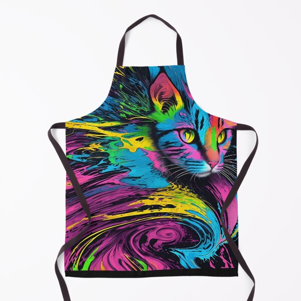 Item preview, Multicolor cat painting in neon urban street style designed and sold by Carlos Gudino.