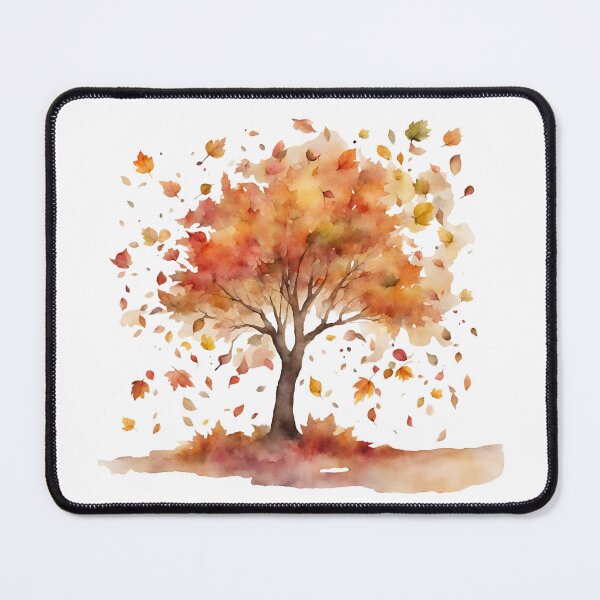 Item preview, Autumn Tree and Falling Leaves Watercolor designed and sold by silviaol.