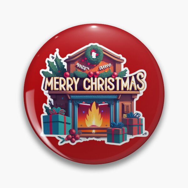 Item preview, Cozy fireplace with the text "Merry Christmas" designed and sold by AI-Only Creations.