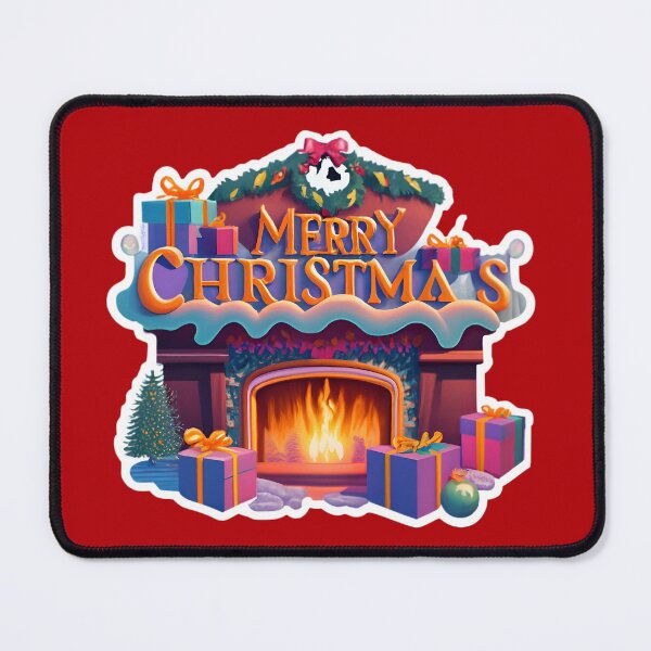 Item preview, Cozy fireplace Merry Christmas designed and sold by AI-Only Creations.