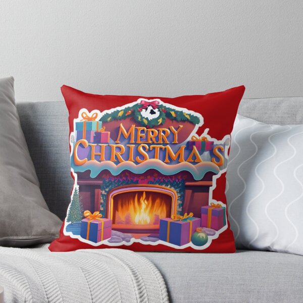 Item preview, Cozy fireplace Merry Christmas designed and sold by AI-Only Creations.