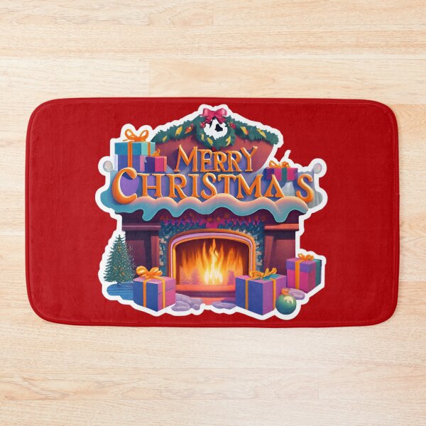 Item preview, Cozy fireplace Merry Christmas designed and sold by AI-Only Creations.