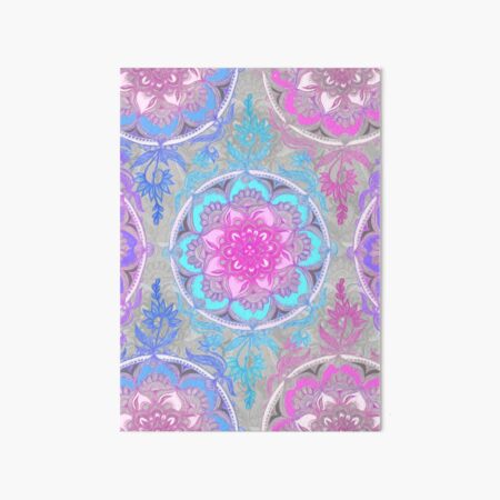 Aperçu de l'œuvre Médaillons Super Boho roses, violets et turquoise créée et vendue par micklyn.