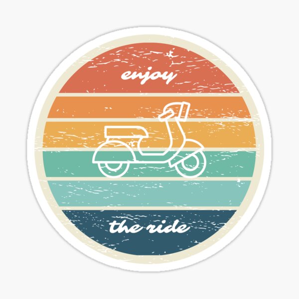 Vista previa del artículo con la obra «Disfruta del viaje. La vida en ciclomotor», diseñado y vendido por Shadyfruit.