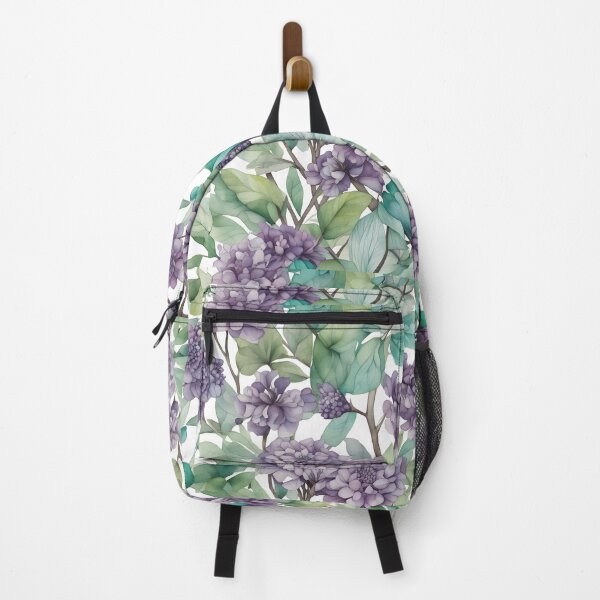 Item preview, Watercolor my beautiful flowers - turquoise, purple, lilac, pastel colors on a white background. designed and sold by My-fake-places.
